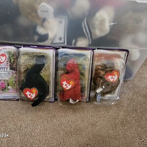 TY Beanie Babies Trio - Black, Red, and Brown